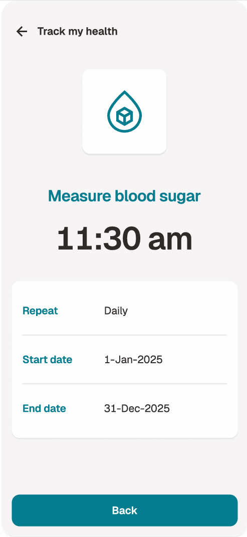 Blood Sugar Reminder Setup