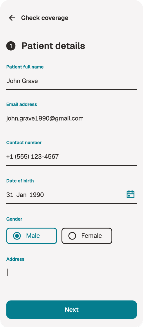 Patient Details Form