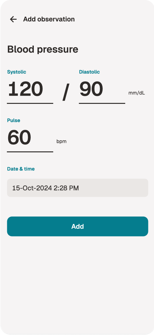 Blood Pressure Entry